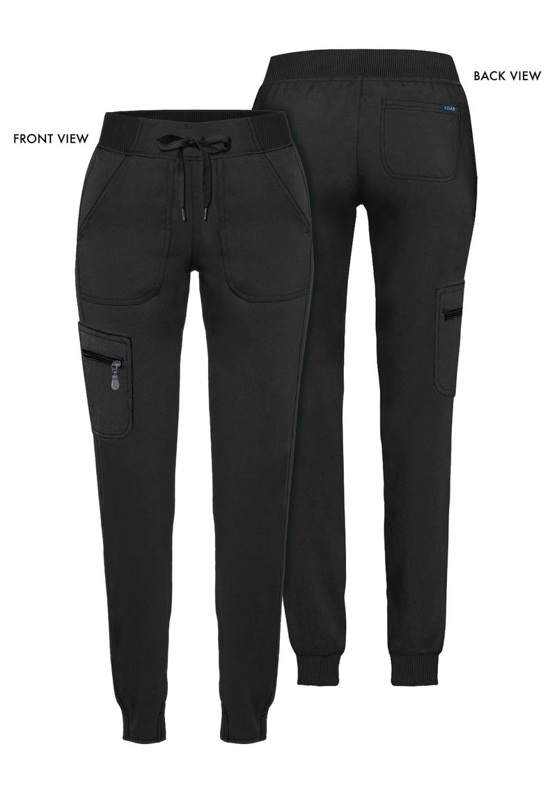 Adar Uniforms Pro Scrubs for Women, Ultimate Yoga Jogger Scrub Pants, P7104, Black, XL - Image 5